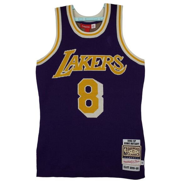 CLOT Kobe Bryant LA Lakers Mitchell & Ness NBA Small Knit Jersey Purple #8 NWT‎